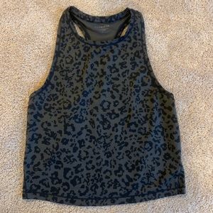 Leopard print cropped workout cute tank top